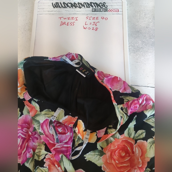 Tuzzi Vintage Black Floral 90s Skirt - Picture 2 of 2